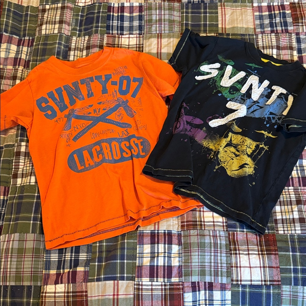 SVNTY Kids Short Sleeve Tees - Orange & Black